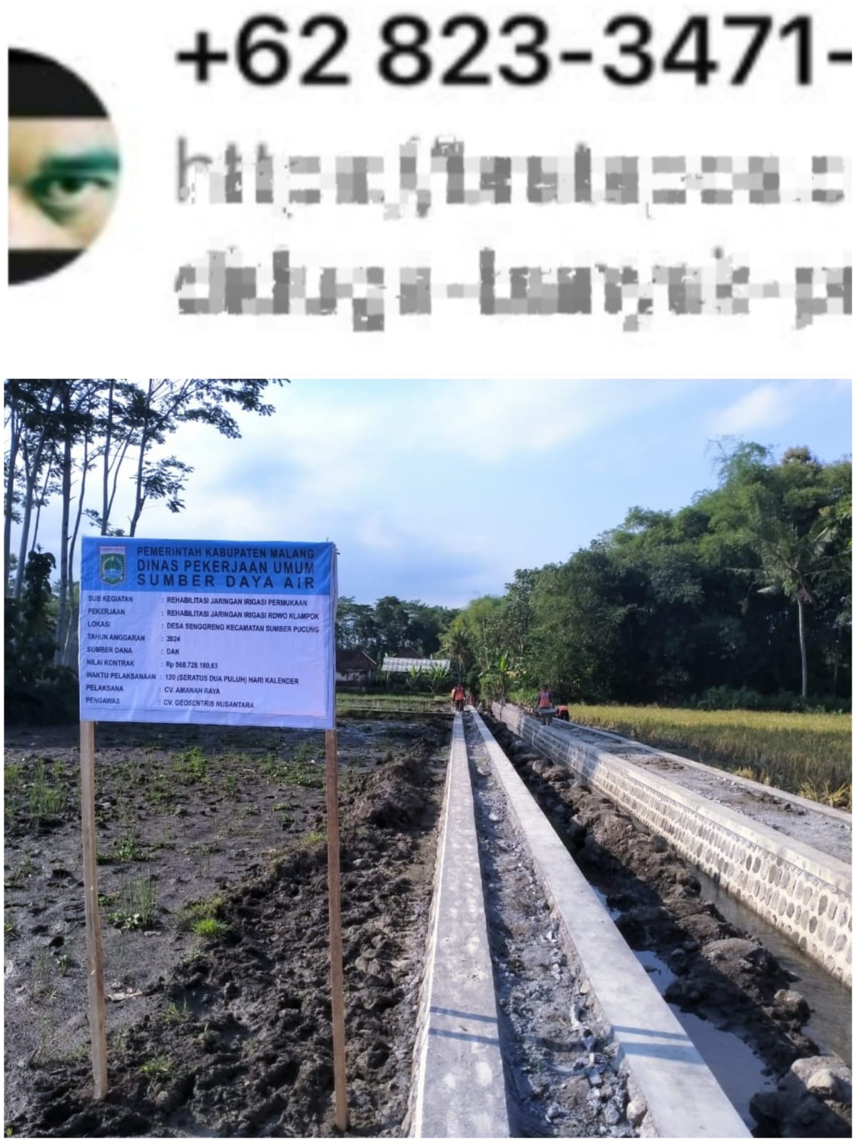 Dituding Proyek Irigasi Tanpa Papan Nama di Desa Senggreng, Kadis PU SDA: Yang Diberitakan Tidak Benar